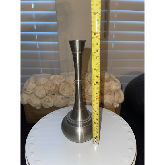 Vintage Imperial Pewter 97% Singapore MerLion Bus Vase 7.5" Tall - Picture 6 of 10